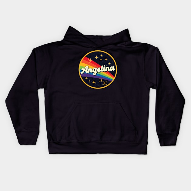 Angelina // Rainbow In Space Vintage Style Kids Hoodie by LMW Art